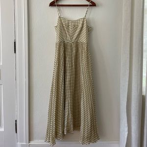 JCrew pleated midi dress in crinkle gingham